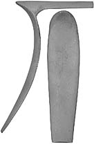 Early Hawken Buttplate, wax cast steel

Overall length 5-1/4", width 1-1/4", comb 3-1/8"